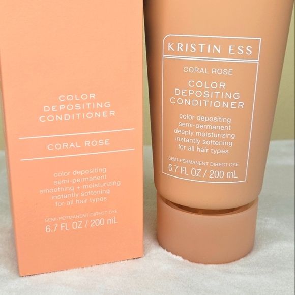 Kristin Ess Color Depositing Conditioner 6.7 Oz Coral Rose Semi-Permanent - Picture 2 of 7